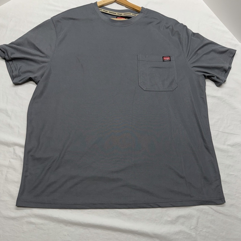 Wrangler Workwear Mens 2XL Grey Short Sleeve Pocket Crewneck Tee WKW65042